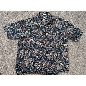 Pierre Cardin Floral Button Shirt Short Sleeve Vintage Korea 2XL Men's Rayon